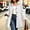 White, variant on MOONDU Women's Faux Suede Coat Pea Coat Hooded Button Down Mid-Length Drawstring Long Sleeve with Pockets Casual Fall Winter Daily Wear