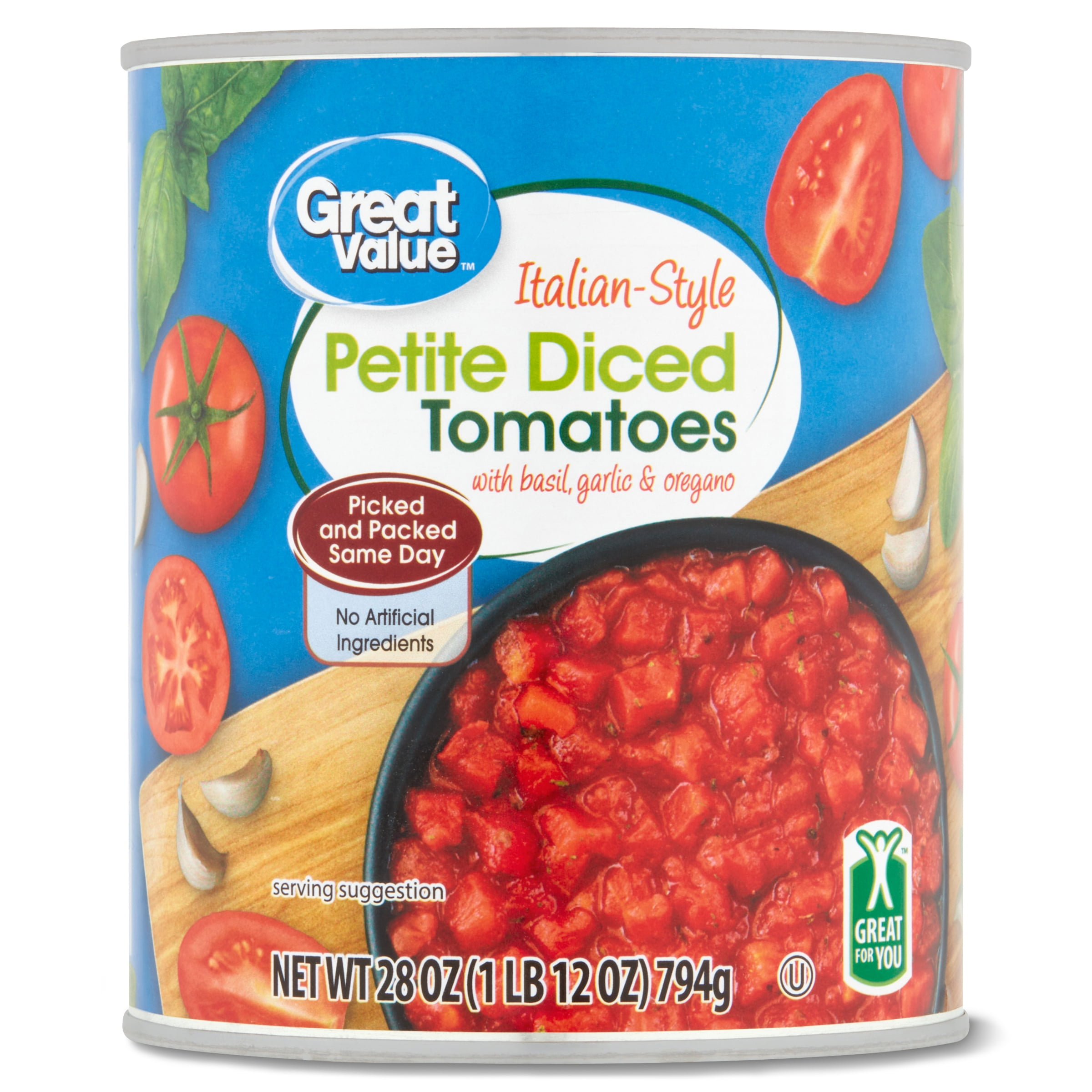 Great Value Italian-Style Petite Diced Tomatoes, 28 Oz