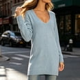 thumbnail image 7 of Sevevn Women's Fall Fashion Sweaters V Neck Long Sleeve Tunic Tops Long Length Loose Knit Pullover Shirts Versatile Winter Outfits for Work Office Shopping Walking Leisure, 7 of 7