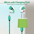 thumbnail image 2 of Fast Charger USB Wall Charger with USB-A to Micro Cable 6FT Fast Charging Android Charger, Braided Nylon Micro USB Cables for Samsung Galaxy, Android Devices, Green, 2 of 8