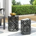 thumbnail image 3 of Metal S/2 End Table,Black Iron Garden Outdoor Patio Outdoor Tables, 3 of 11