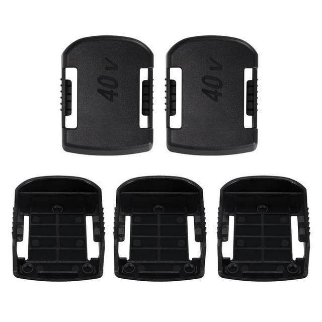 5pcs Black Battery Holder Battery Bracket Stable Battery Wall Mount Shelf Abrasion-Resistant Battery Storage Rack High Strength Battery Holder Case for Makita 40V Battery