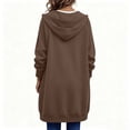 thumbnail image 5 of cocolona Long Hoodies for Women Fall Winter Casual Zipper Sweatshirts Jackets Long Sleeve Oversized Tunic Coats with Pockets, 5 of 7