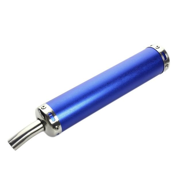 Unique Bargains Universel Bleu 20mm Rond Coude Sortie Pot d'Échappement 350mm de Long pour Moto
