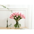 thumbnail image 2 of 12 flores artificiales de tulipanes de color rosa claro, flores de plástico falsas, decoración para bodas, fiestas, hogar, oficina, bricolaje, 2 of 5