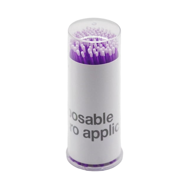 100 hisopos de algodón desechables para limpieza de labios, cepillos profesionales multiusos Pequeño Púrpura