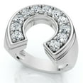 thumbnail image 2 of Pompeii 3/4 Ct Men's Diamond Horseshoe Lucky Pinkie Ring 10k White Gold Fashion (G,I1), 2 of 4