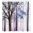thumbnail image 3 of Ambesonne Autumn Shower Curtain, Lonely Tree Leaves Woods, 69"Wx75"L, Lavender Blue, 3 of 3