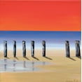 thumbnail image 2 of Cook, Andrea 26x26 Gold Ornate Wood Framed with Double Matting Museum Art Print Titled - Red sky beach IV, 2 of 4
