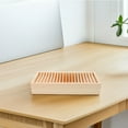 thumbnail image 3 of WEUVEB Lytement 2-Pack Beige Wooden Card Holder Organizer for Home and Office Desk Storage, 3 of 8