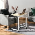 thumbnail image 2 of HOMCOM Mobile Standing Desk with Adjustable Height, Stand Up Desk, Natural, 2 of 10
