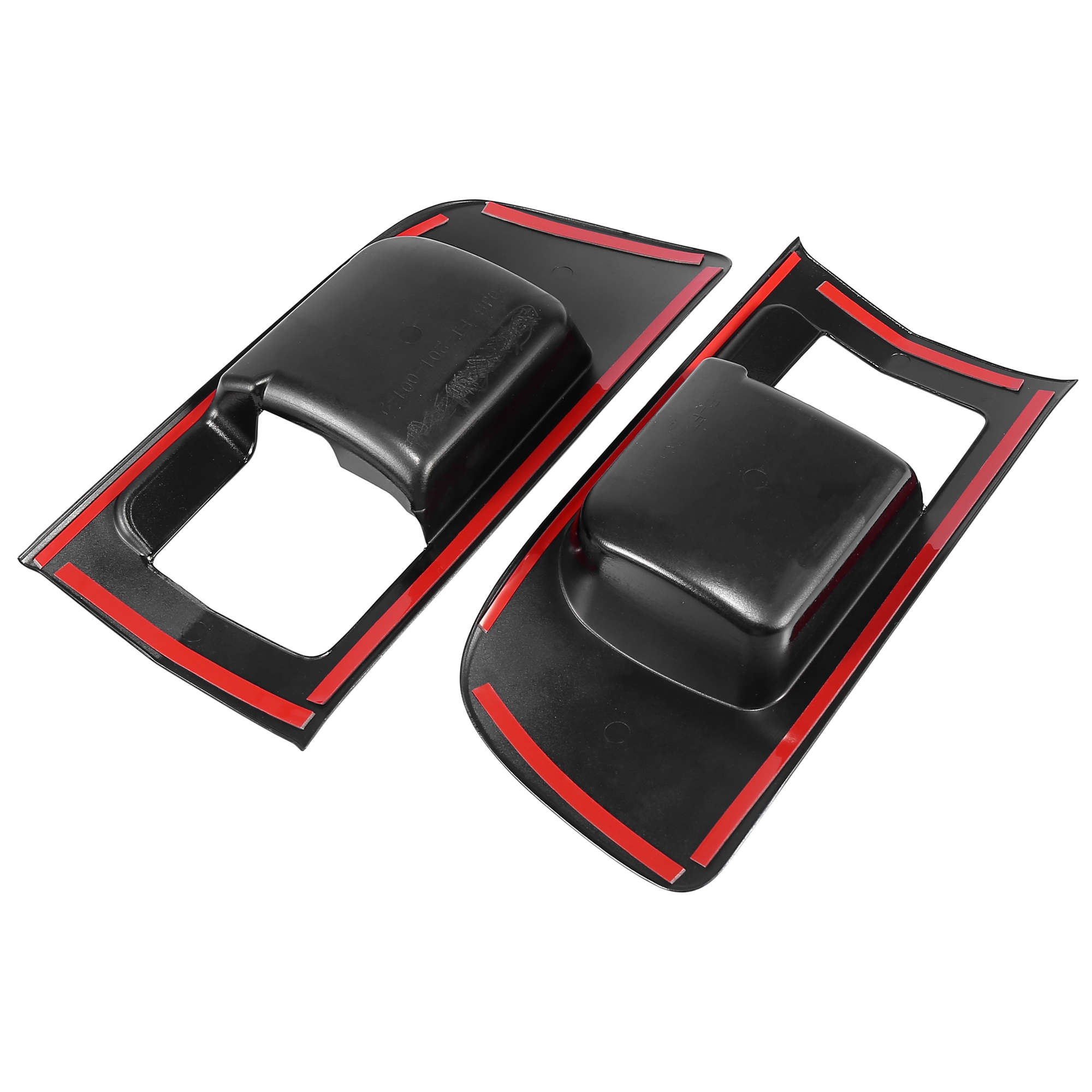 Unique Bargains 1 Pair Black Front Side Door Handles Bowl Interior Decoration Cover Trim