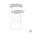 thumbnail image 4 of Dione 26" Counter Height Swivel Black Faux Leather and Brushed Stainless Steel Bar Stool, 4 of 11