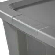 Sterilite Extra Large Storage Bin, 50 Gallon Durable Plastic Storage Tote with Snap-On Lid, Gray