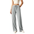 thumbnail image 2 of HomeDM Lounge Pants for Women Straight Leg Drawstring Casual Trousers Gray Athletic Work Pants with Pockets Size XL, 2 of 8