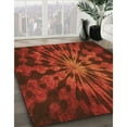 thumbnail image 2 of Ahgly Company Indoor Round Patterned Mahogany Brown Area Rugs, 6' Round, 2 of 6