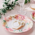 thumbnail image 3 of Weddingstar Large Round Disposable Paper Party Plates - Modern Floral - Set Of 8, 3 of 4