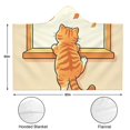 thumbnail image 3 of Cute Back View Cat Wearable Blanket Hoodies for Women Men Adults Cat Lovers Cozy Warm Fall Leaves Orange Tabby Cats Hooded Blankets for Couch Bed Decor 60x80 Inch, 3 of 5