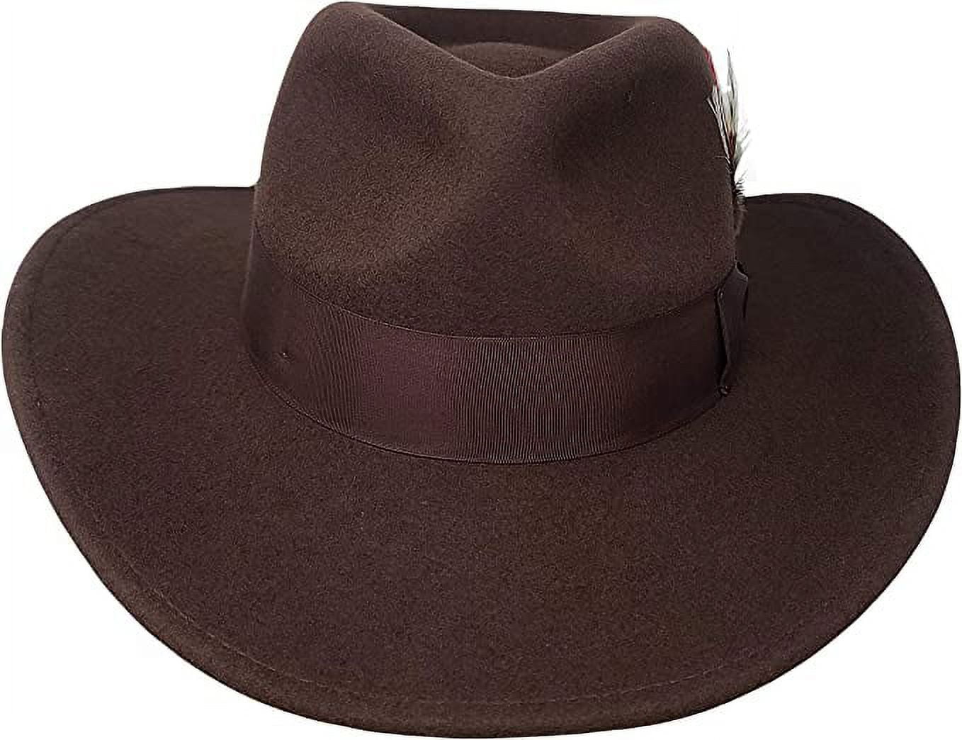 Different Touch 100% Wool Felt Indiana Jones Cowboy Outback Western Fedora Hat