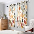 thumbnail image 2 of Yayeee Window Curtains Light Filtering 63"x52" Grommet Panel Pair Home Living Room Decor, Colorful Leaves, 2 of 7