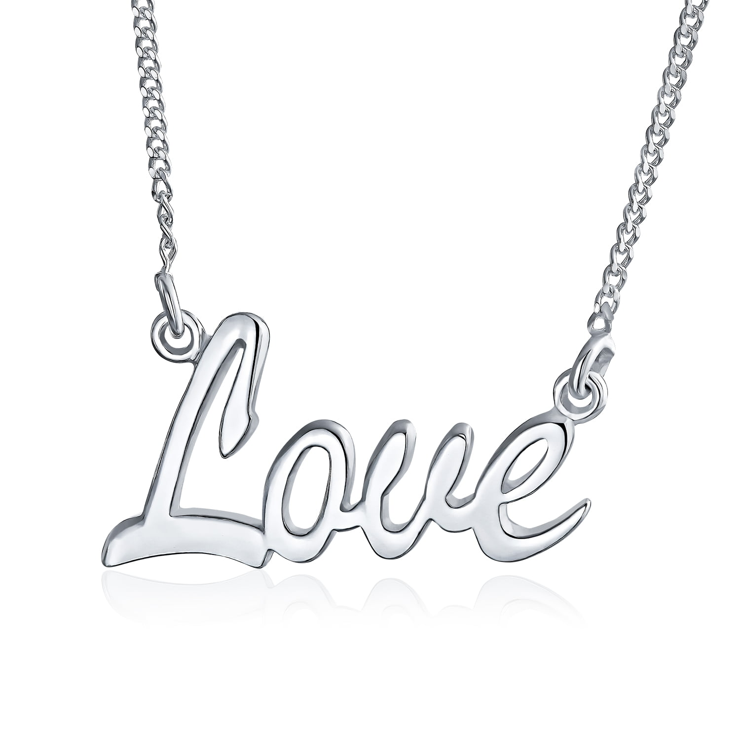 Script Kimberly Name Necklace Initial Nameplate Stainless Steel 