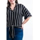thumbnail image 4 of Blusa de rayas con nudo Roman Fashion /Tallas Extras, 1000 (Negro rayas) negro 42, 4 of 5