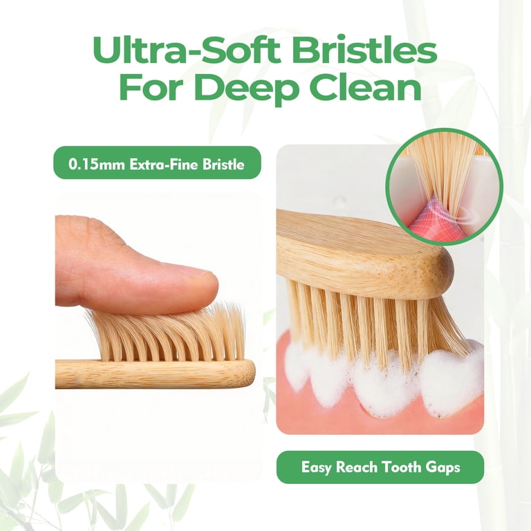 Genkent Bamboo Toothbrush, 12 Pack Ultra Soft Bristles photo 3