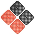 thumbnail image 1 of SILICONE NON STICK AIR FRYER MATS OIL RESISTANT DISHWASHER SAFE LINER FOR OVEN RED BLACK 4PCS, 1 of 7