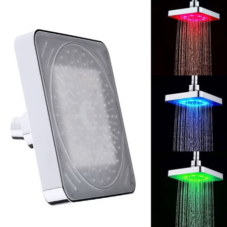 Automatic 8 L-EDs 3 Colors Changing Light Shower H-ead Bath Sprinkler ...