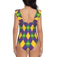 thumbnail image 6 of Yiaed Mardi Gras Print Women's Ruffled One Piece Swimsuit V Neck Swimwear Slimming Monokini for Woman-XX-Large, 6 of 8