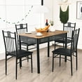 thumbnail image 4 of Costway 5PCS Dining Set Metal Table & 4 Chairs Kitchen Breakfast Furniture Black, 4 of 10