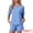 Blue, variant on DARING DIVA Women's Soft Pajama Set Round Neck Rolled Cuffs Top with Shorts S Black