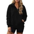 thumbnail image 5 of MaFYtyTPR Womens Half Zip Pullover Sweatshirt Long Sleeve Stand Collar Casual Athletic Hoodless Sweatshirts with Pocket A-Black L, 5 of 7