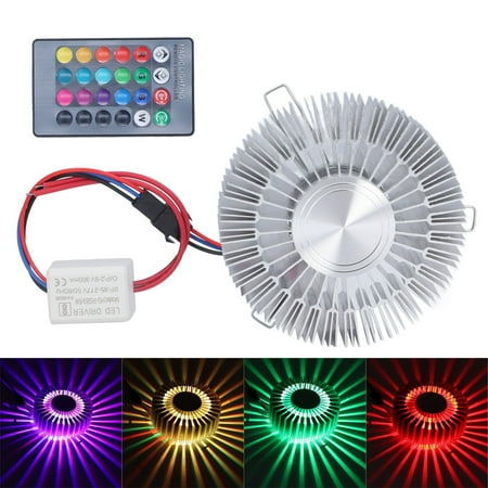 

Sun Flower Wall Lamp Aluminum 3W RGB LED Aluminum Wall Lamp with Remote Control for Bedroom Bedside Living Room 85‑277V