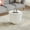 White, variant on 19.7in Modern Drum Round Coffee Table for Living Room Office, White Sintered Stone Tabletop, Fluted PU Leather Covered and Metal Base, Small Round End Side Table, White