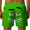 thumbnail image 6 of VBVC No Boundarie Men's and Men's Plus Smiling face Swim Trunks,Drawstring Beach Shorts with Pockets,Green,S-5XL, 6 of 7