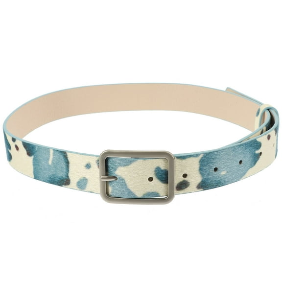 HONMEET  Designer Cowgirl Belt for Women Blue PU Durable Rectangular Style