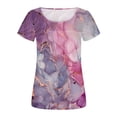 thumbnail image 3 of HAPIMO Women's Trendy Plus Size Loose Tops Clearance Summer Lace Crochet Splicing Sale Solid Tees Fashion Clothing Round Neck Pullover Short Sleeve Shirts Hot Pink XXXXL, 3 of 4