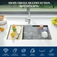 thumbnail image 4 of 33" Undermount Workstation Kitchen Sink - 16 Gauge Stainless Steel Single Bowl Sink with Soundproof Padding & Scratch-Resistant Finish - 33x19" for Modern Kitchens, 4 of 8