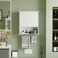 thumbnail image 5 of TROPOW Bathroom Storage Cabinet,Medicine Cabinet with Two Door,Wood Wall Mounted Bathroom Storage Cabinet with Adjustable Shelf and Towel Bar,2-Tier Cabinet for Bathroom Living Room,White, 5 of 6