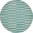 thumbnail image 1 of Unique Loom Tapis à Rayures Alternées Williamsburg 5' x 5' Sarcelle Ronde/beige, 1 of 2