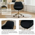 thumbnail image 4 of BISHE Mesh Swivel Office Desk Chair with Wheels 37.05" H Upholstered Desk Modern Armchair Height Adjustable Computer Task Chair Barrel Makeup Vanity Desk with Gold Metal Frame, Black, 4 of 7