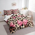 thumbnail image 4 of Homewish Cute Cartoon Bowtie 7-Piece Twin Bedding Sets,Cheetah Pattern Bedding Comforter Set,Pink Brown Beige Sheet Sets For Girl Kids,Luxury Bedroom Decor Reversible, 4 of 9