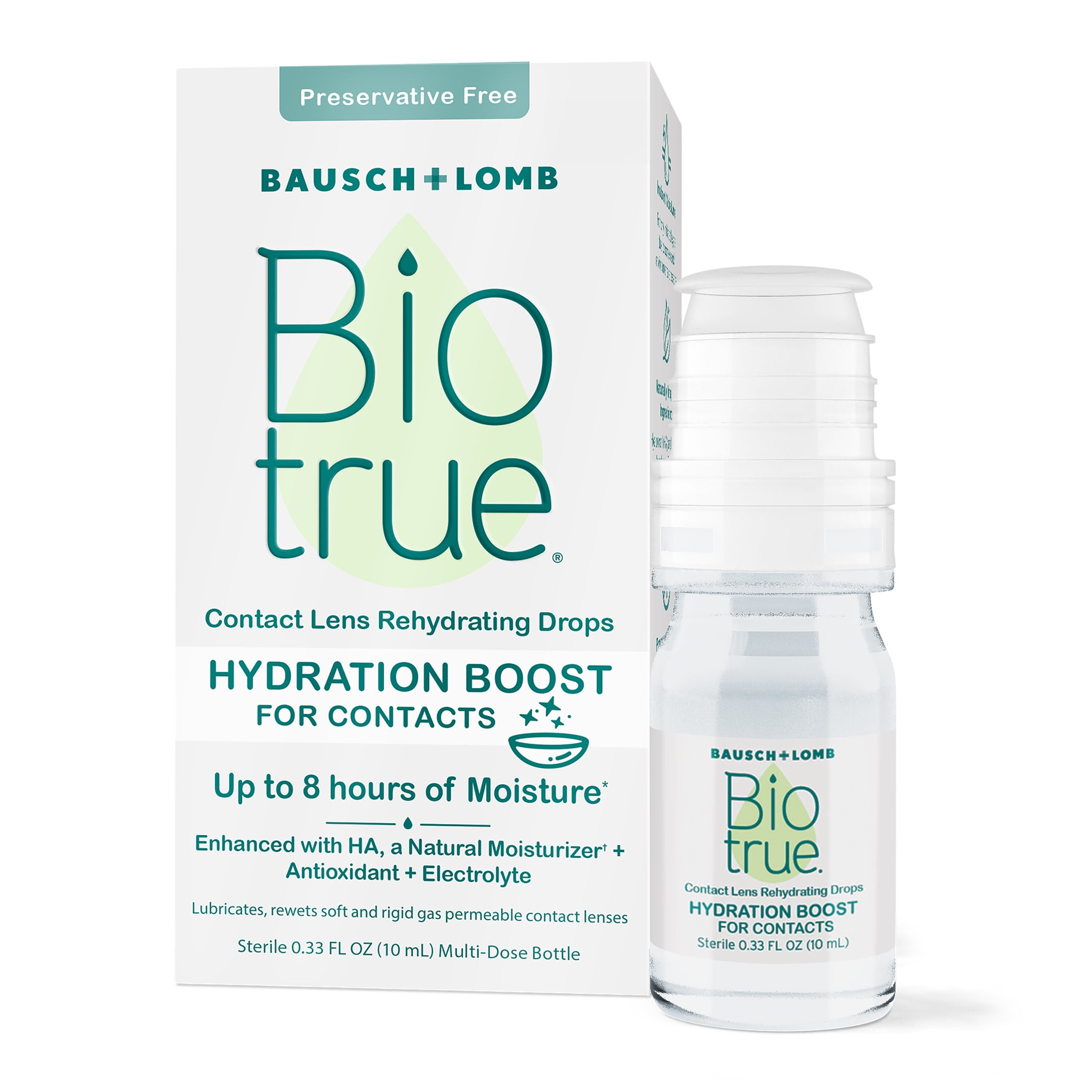 Biotrue Hydration Boost Preservative-Free Rewetting Drops for Contact Lenses by Bausch + Lomb, 0.33 fl oz