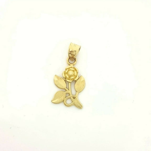 New 14k yellow solid Gold flower Pendant charm gift fine jewelry for female 1.5g