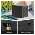 thumbnail image 5 of 50 Gallon Plus Outdoor Storage Box, Waterproof Resin for Patio, Pool, and Garden, Lockable Bin for Cushions, Tools, and Accessories, UV-Resistant, Black, 5 of 9