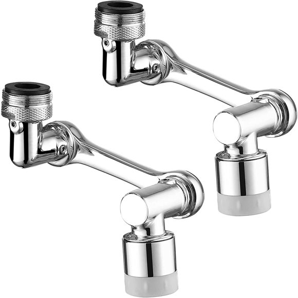 Zootealy 2 Pack Faucet Extender, 1080 Degree Swivel Faucet Aerator, Bathroom Sink Sprayer Attachment, Non-Splashing Water Faucets Fitter, for Face, Eye, and Gargle Portable Washing
