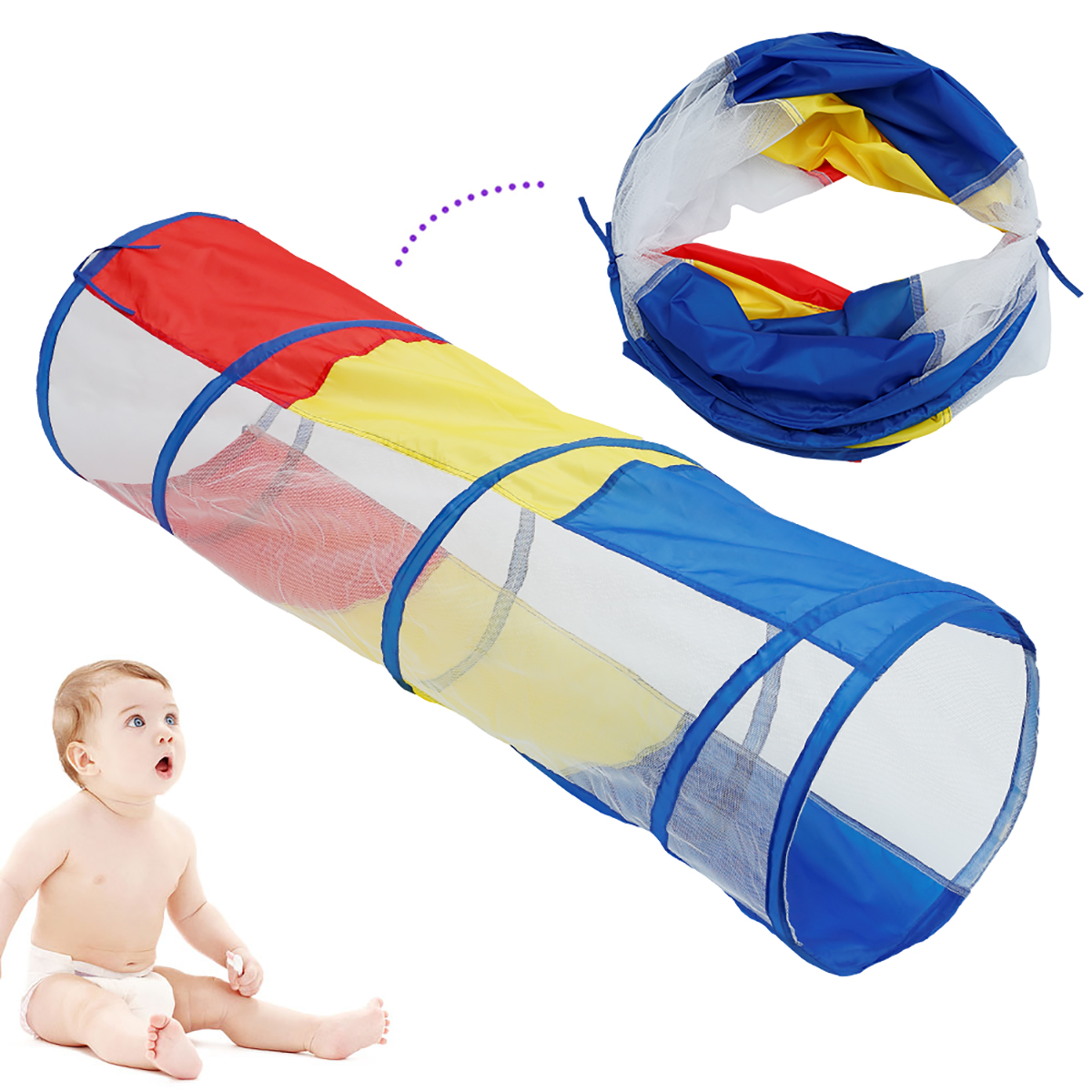 Lochimu Kids Play Tunnel 4.92ft Colorful Crawling Play Tunnel Toy