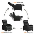 Easyfashion Faux Leather Push Back Theater Recliner, Black