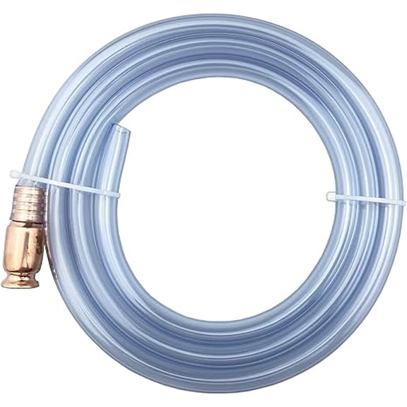 Siphon Hose Pump, Manual Hand Fuel Transfer Pump for Gasoline Gas Oil Fuel Petrol Diesel Fluid Water, 1/2" Valve Virgin Grade Tubing Safe with Brass Connector (1/2" Blue 6 FT)